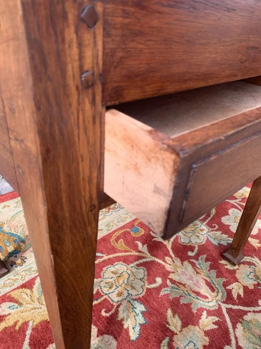Early 20th Century Solid Oak Butchers Block Prep Table. - Image 2
