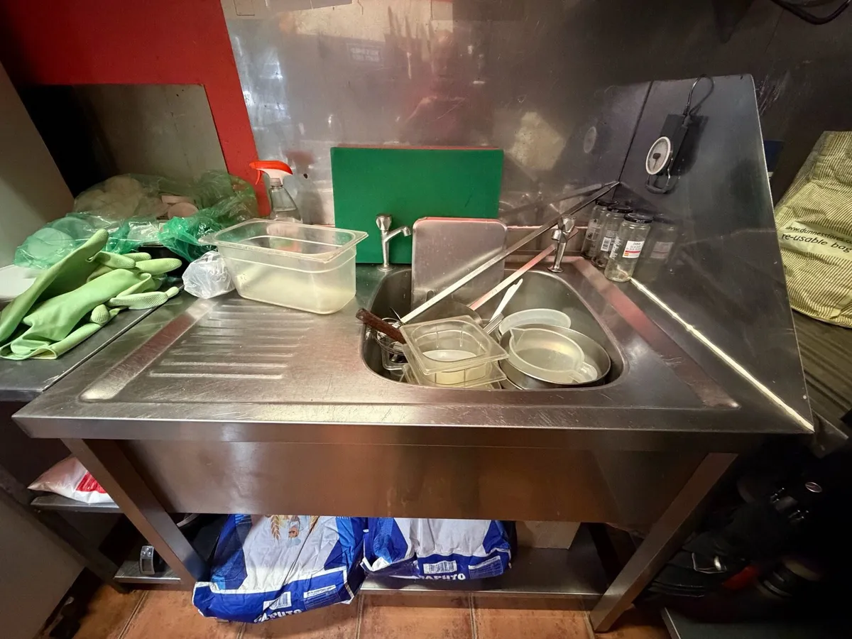 Stainless steel table and sink - Image 2