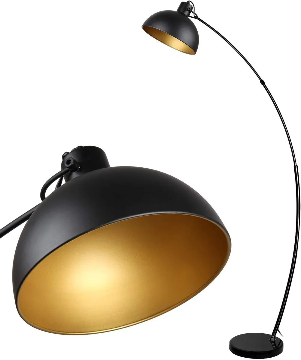 Floor lamp Vintage Arc Retro Lamps in Black-Golden - Image 1