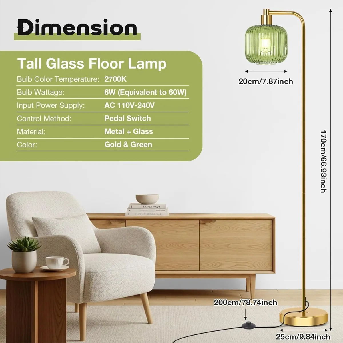 Floor Lamps for Living Room Vintage Standing Lamp - Image 3