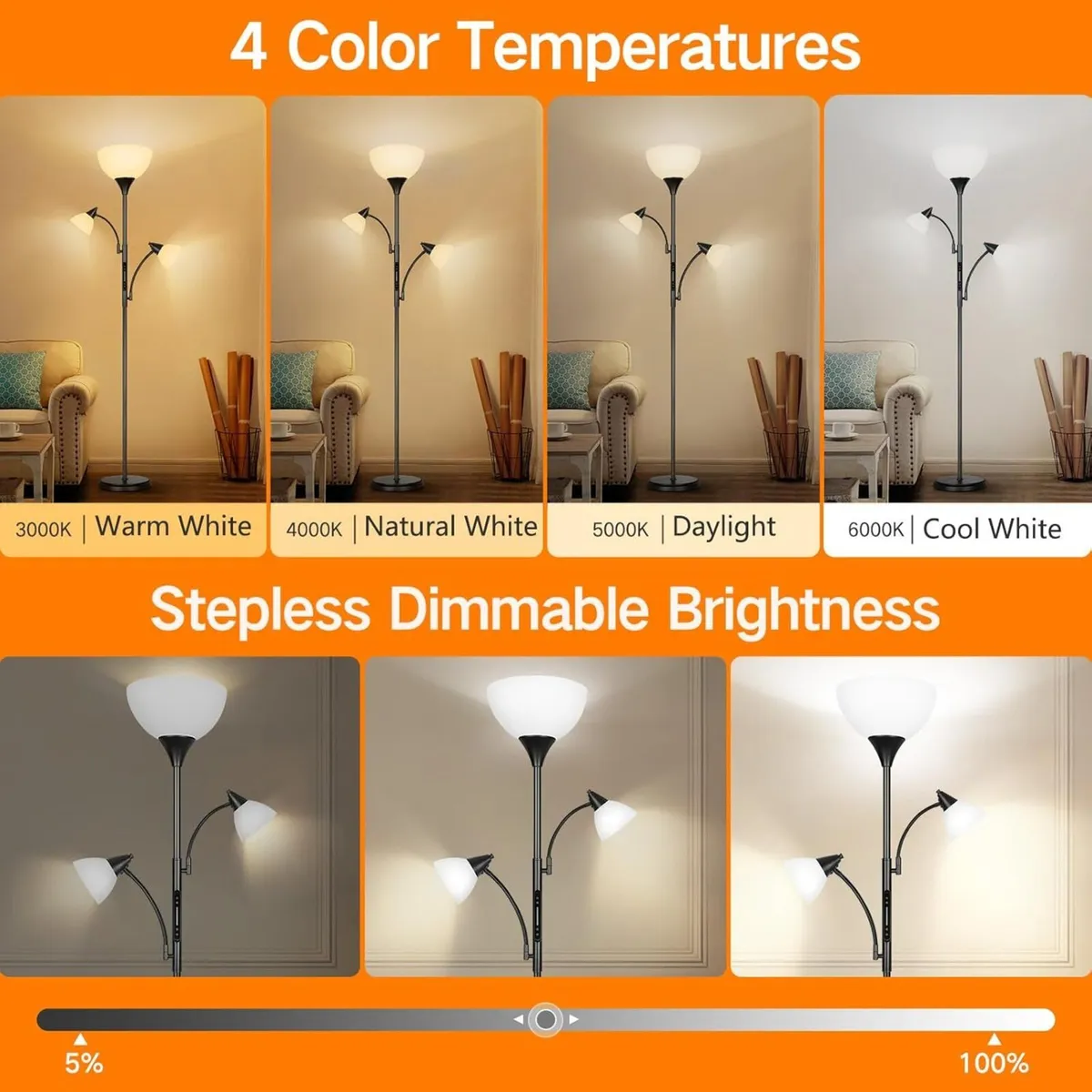 3 Light Tree Floor Lamp with App Control Remote - Image 3
