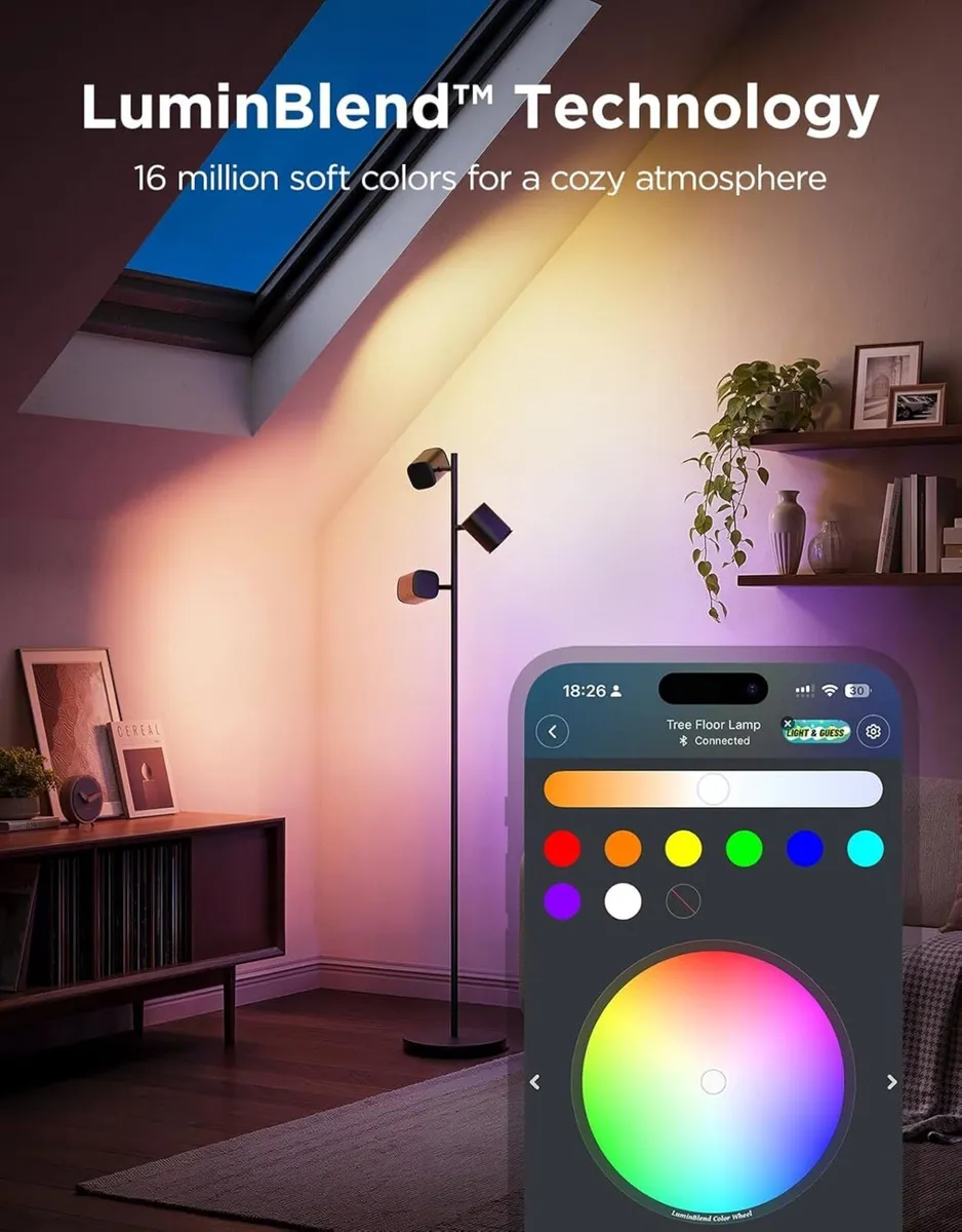 Tree LED Floor Lamp RGBWW 3-Head Focus Adjustable - Image 4