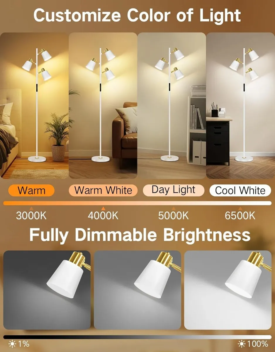 LED Tree Floor Lamp 36W Dimmable Modern Light - Image 2
