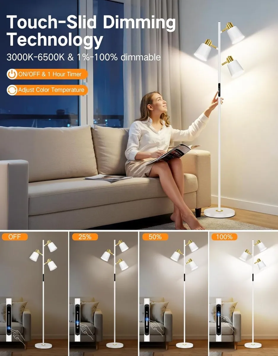 LED Tree Floor Lamp 36W Dimmable Modern Light - Image 3