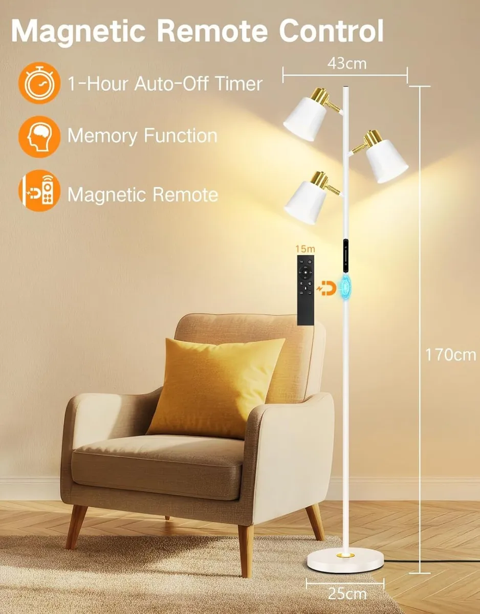 LED Tree Floor Lamp 36W Dimmable Modern Light - Image 4
