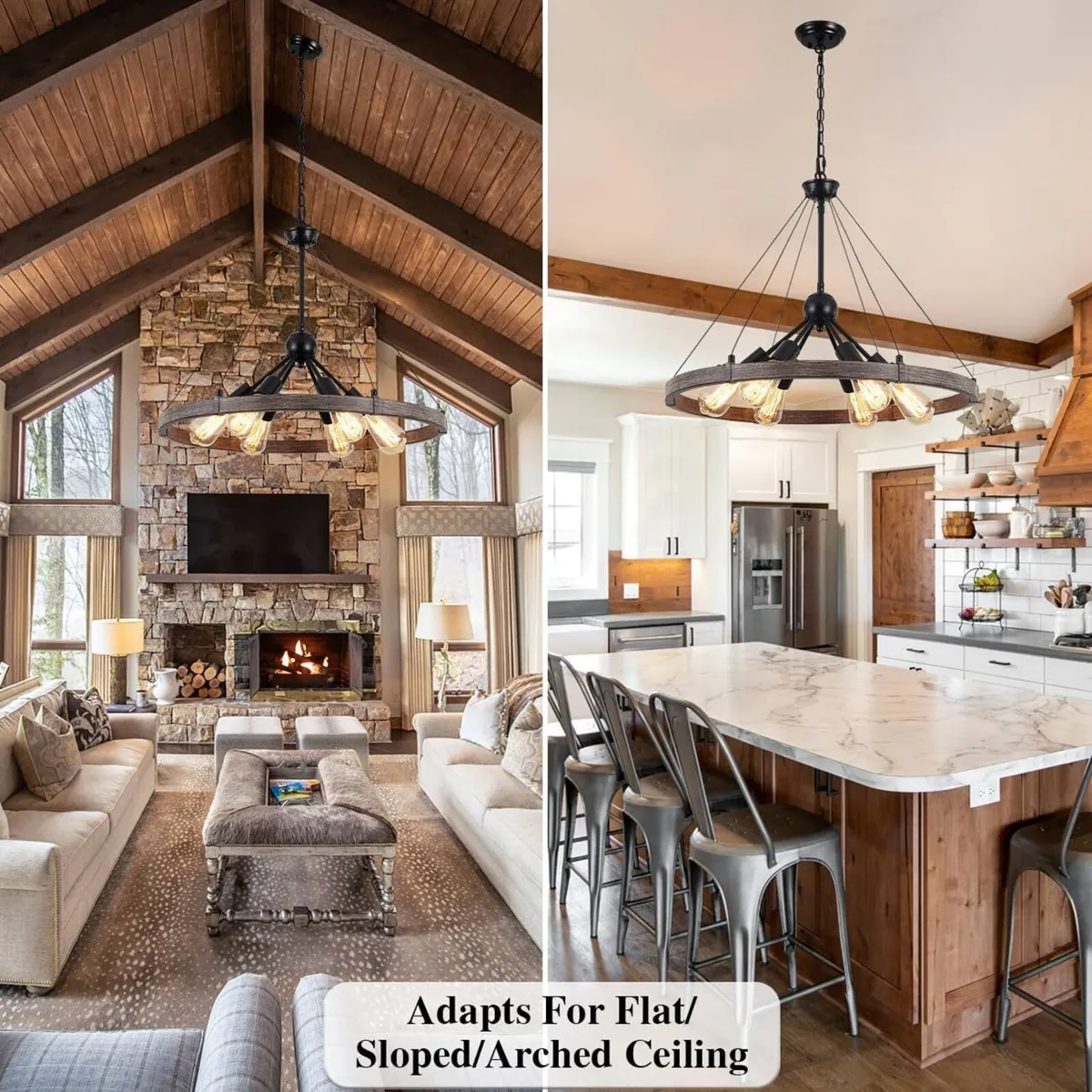 Wagon Wheel Chandeliers Ceiling Light for Living - Image 4