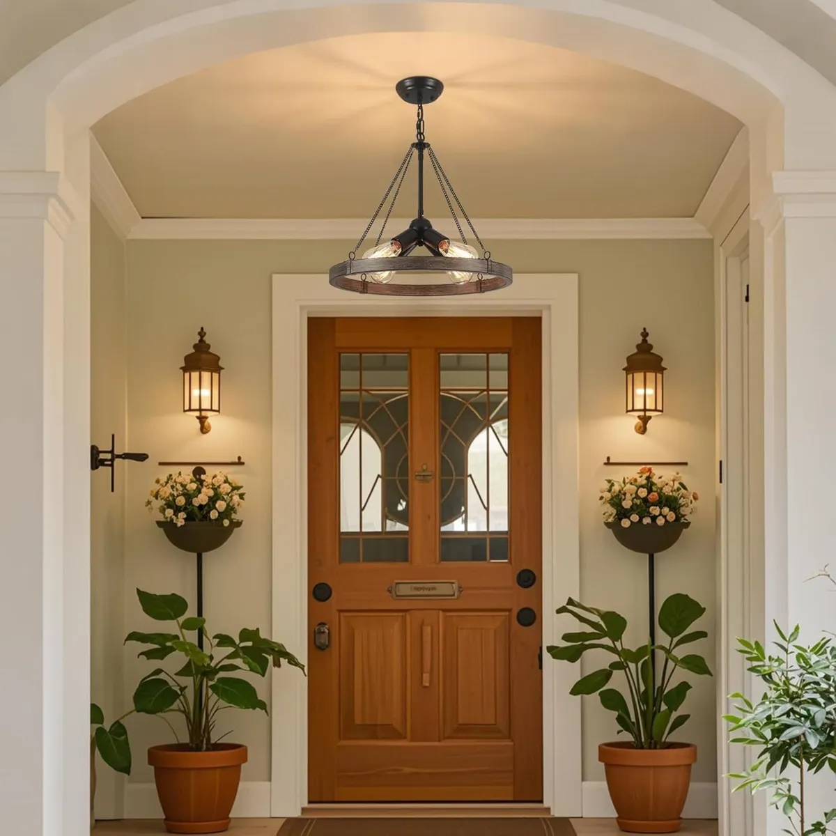 Wagon Wheel Chandeliers Ceiling Light 4-Light - Image 2