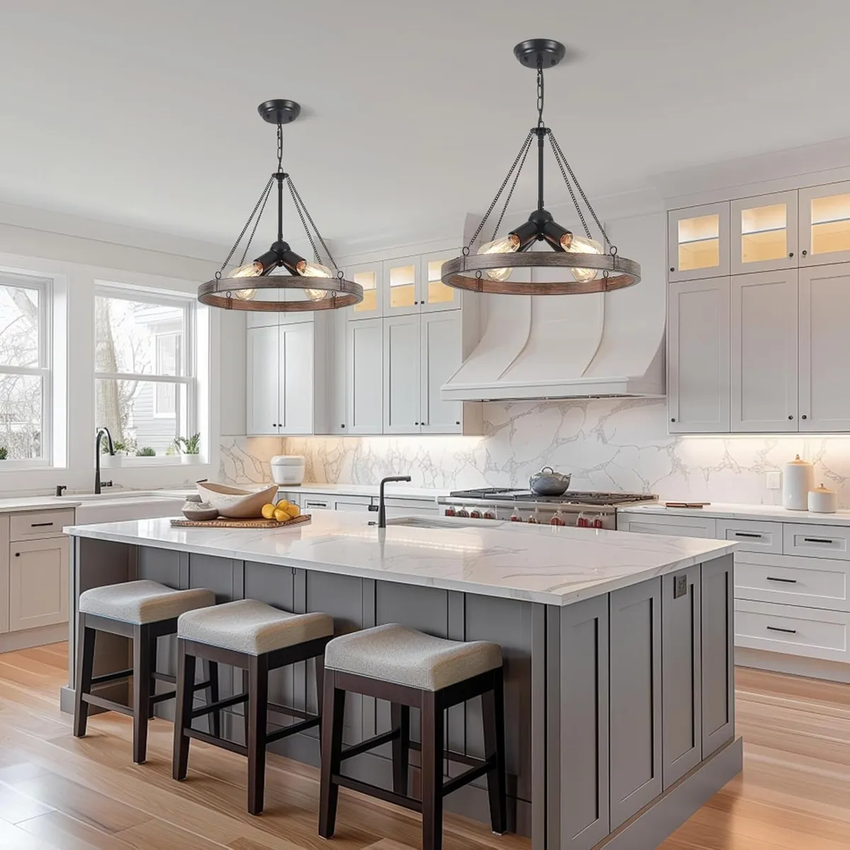 Wagon Wheel Chandeliers Ceiling Light 4-Light - Image 3