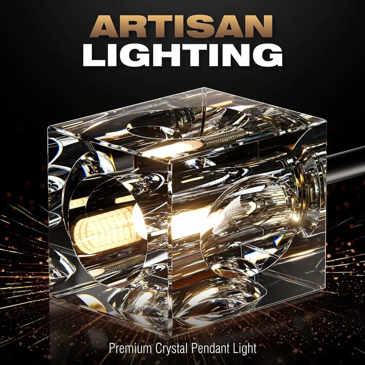 Modern Gold Crystal Ceiling Light 6-Light semi - Image 3