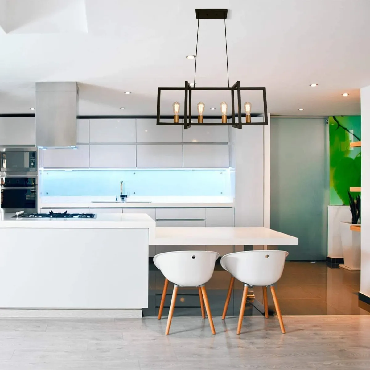 Farmhouse Chandelier Matte Metal Modern Hanging - Image 3