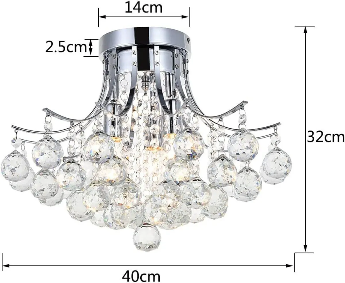 Crystal Chandelier Ceiling Light Modern Mini - Image 2