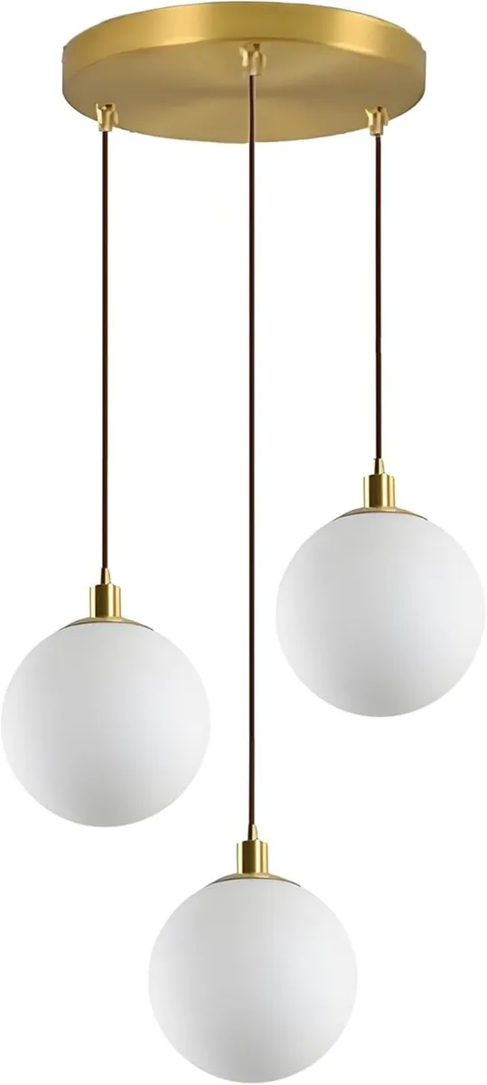 Minimalist 3-Light Cluster Pendant Gold Finish - Image 1