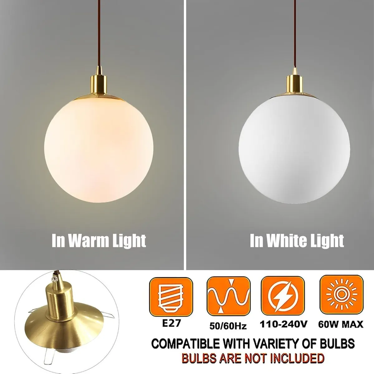 Minimalist 3-Light Cluster Pendant Gold Finish - Image 3