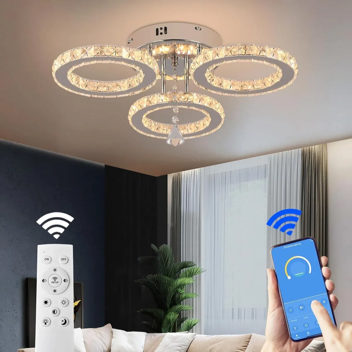 LED Ceiling Light Modern Dimmable with Remote - Image 1