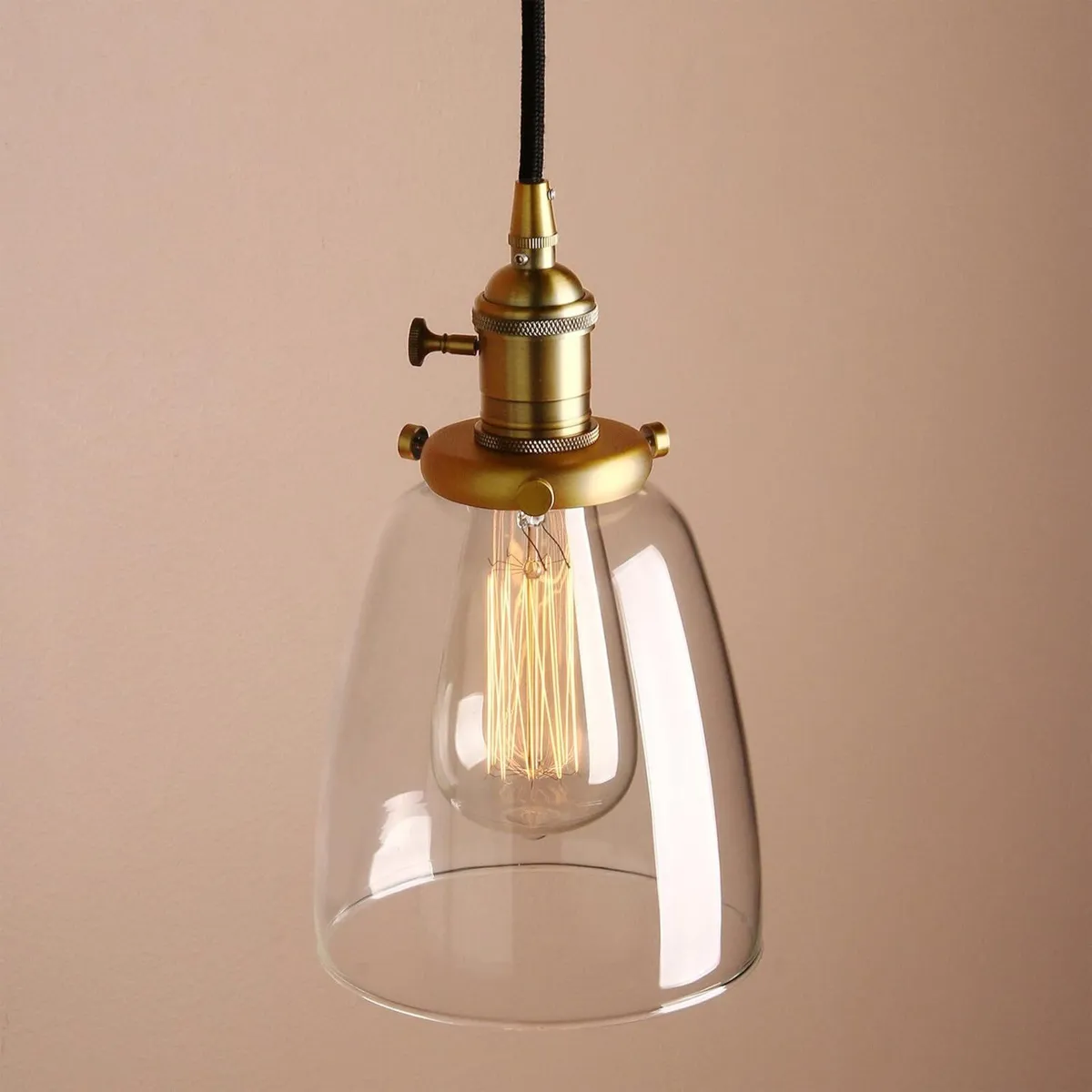 Industrial Vintage Loft Bar Chandelier Bell Clear - Image 2