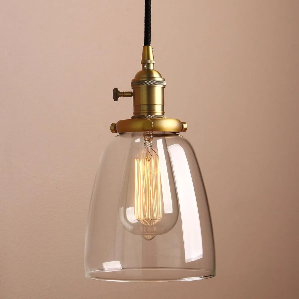 Industrial Vintage Loft Bar Chandelier Bell Clear - Image 3