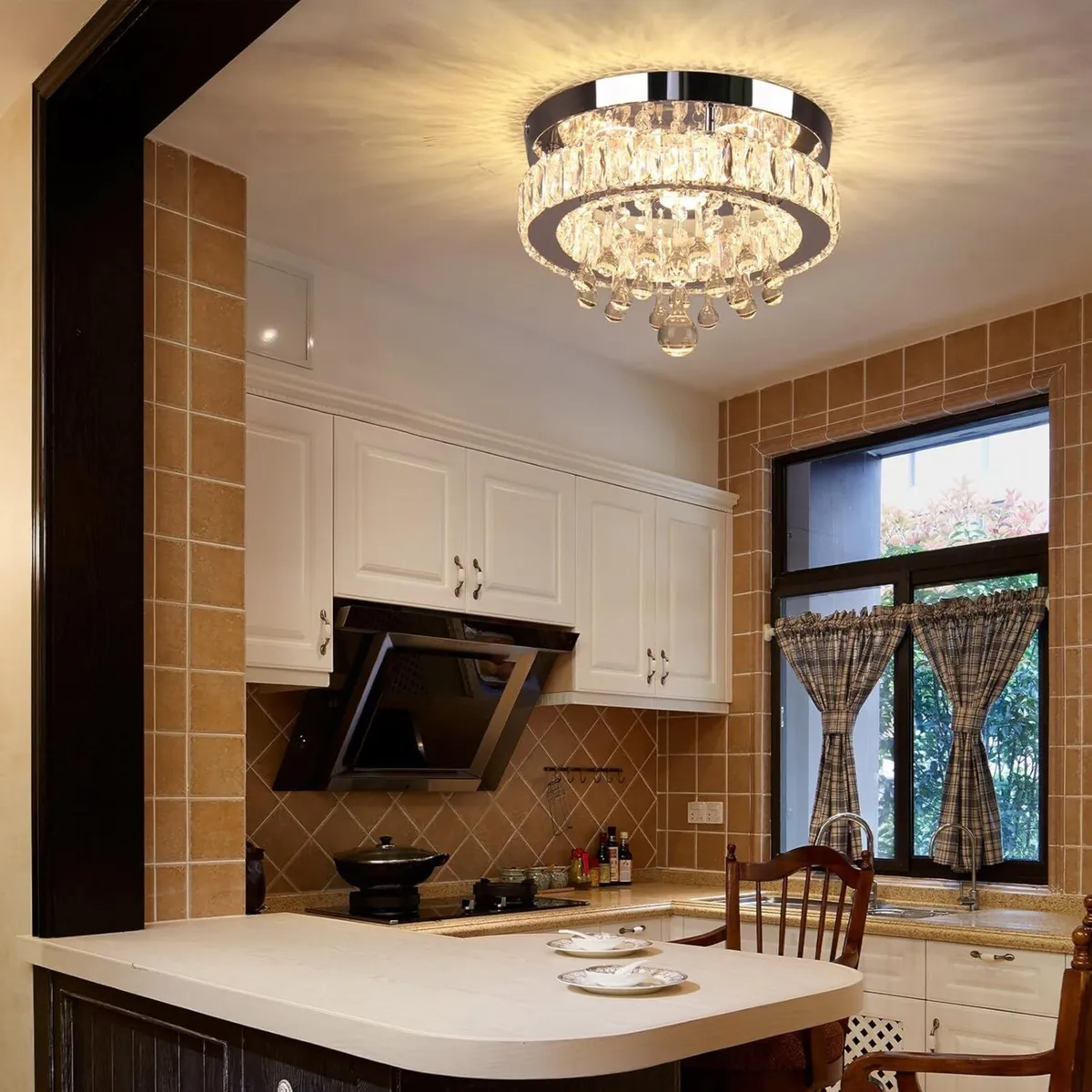 Dimmable Crystal Flush Mount Ceiling Light Mini - Image 4