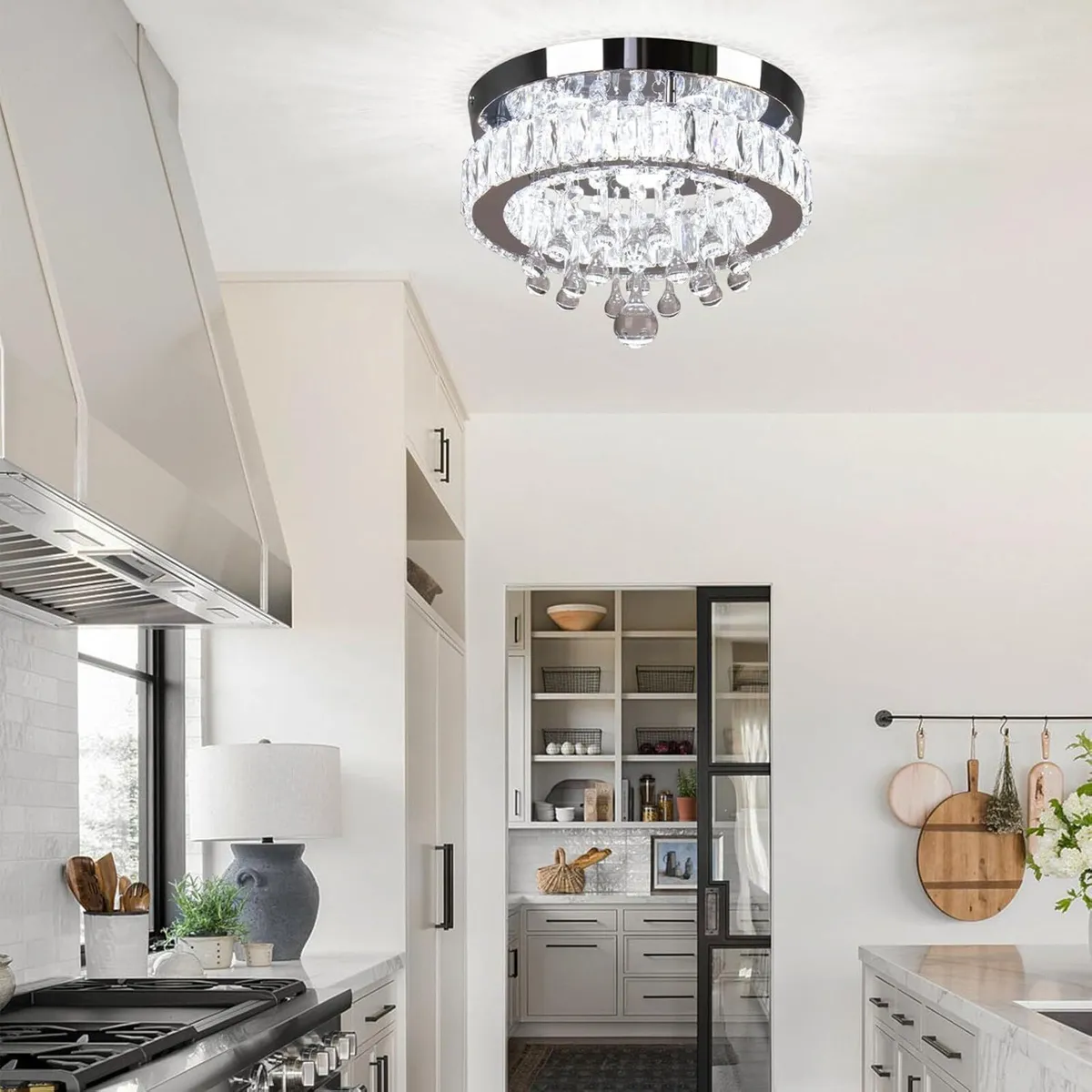 Dimmable Crystal Flush Mount Ceiling Light Mini - Image 2