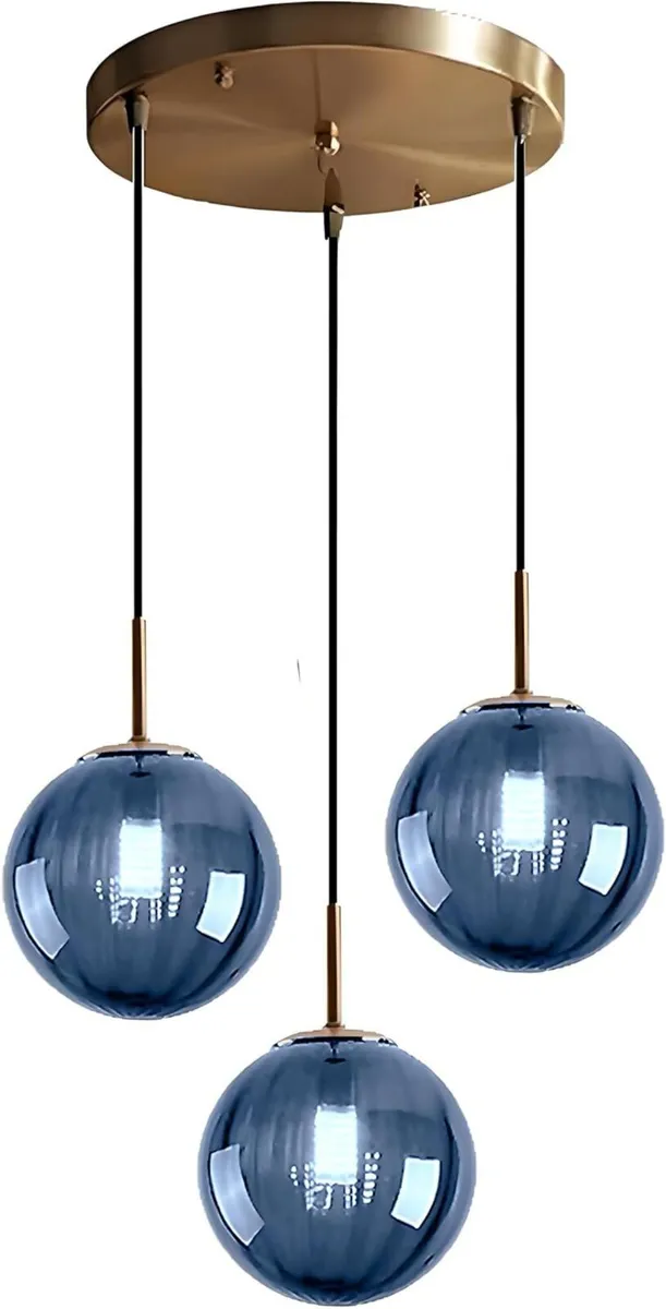 3 Lights Pendant Lighting Fixture with 15cm Glass - Image 1