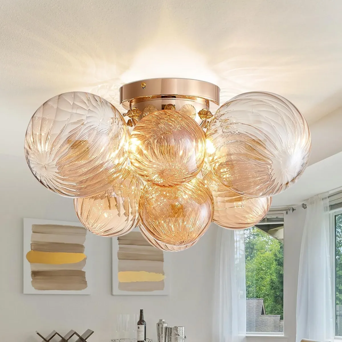 Modern Bubble Glass Ceiling Chandelier 4-Light - Image 1