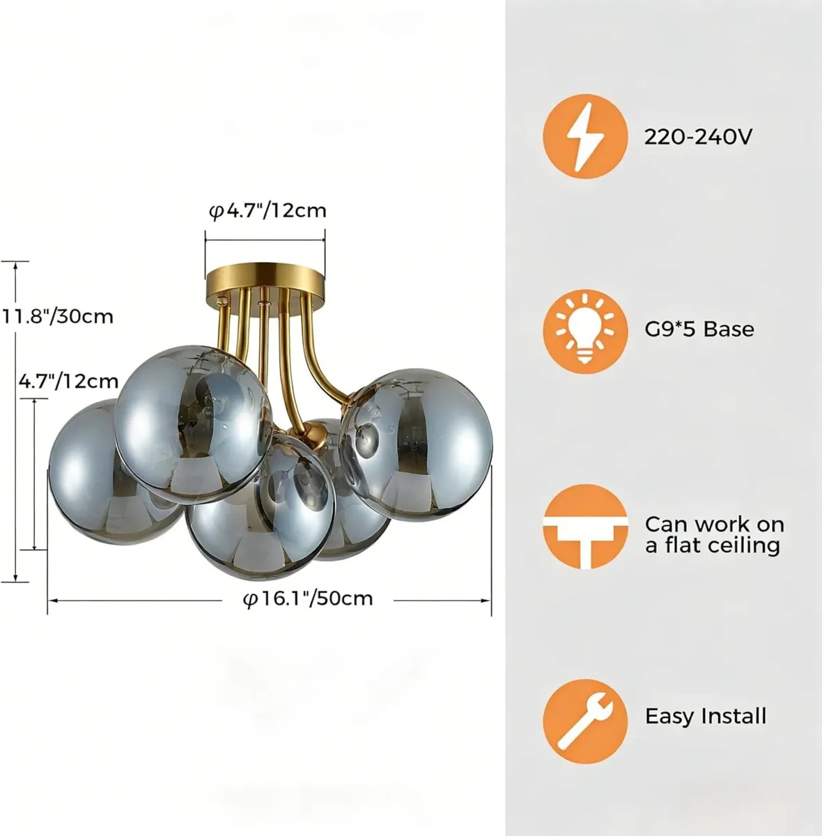 Modern Bubble Ceiling Lighting Fixture 5-Light - Image 2