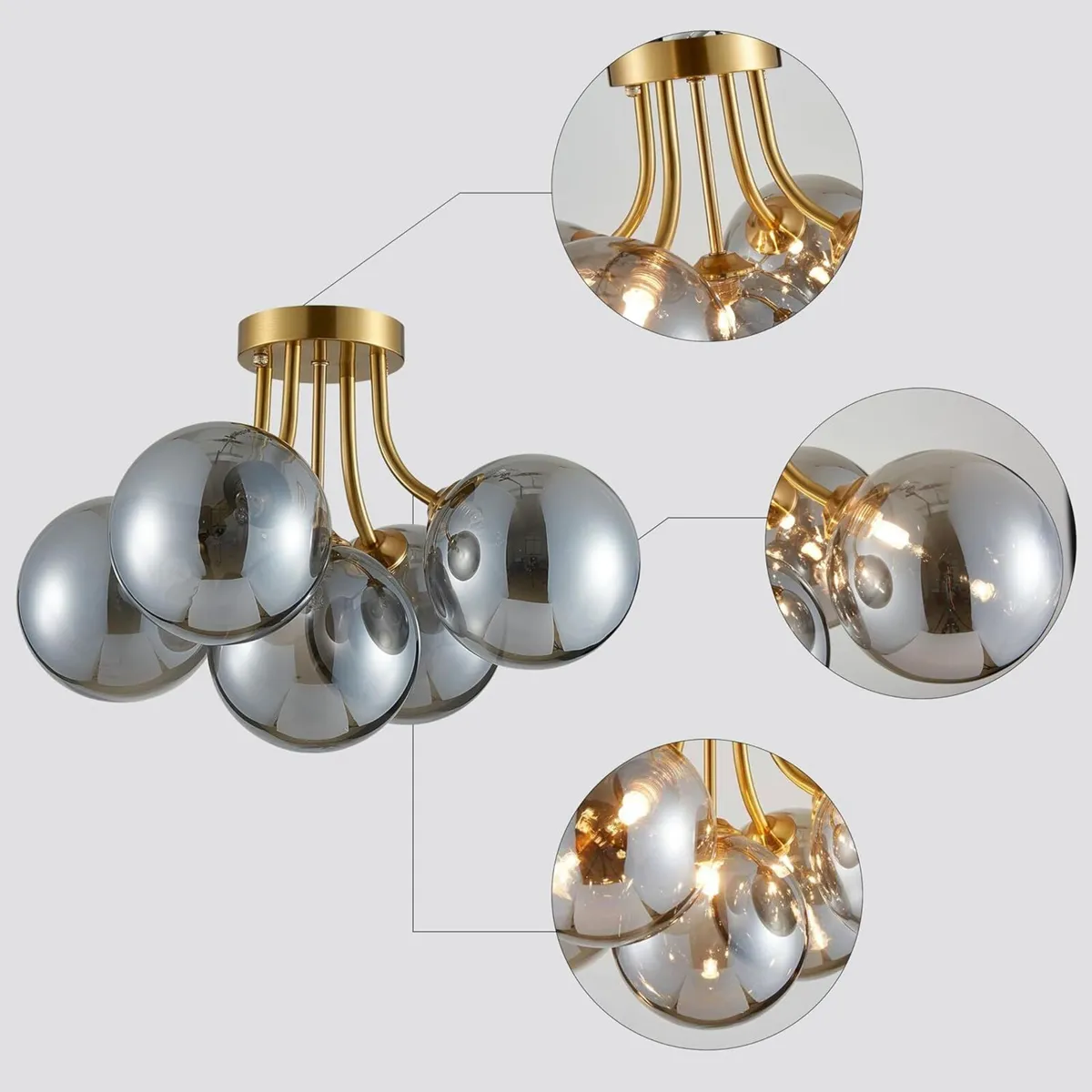 Modern Bubble Ceiling Lighting Fixture 5-Light - Image 3