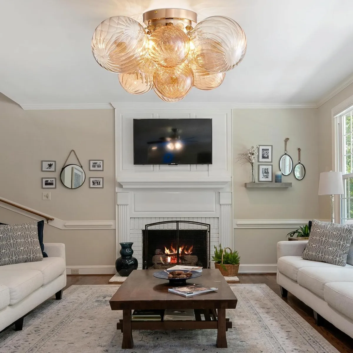 Modern Bubble Glass Ceiling Chandelier 4-Light - Image 4