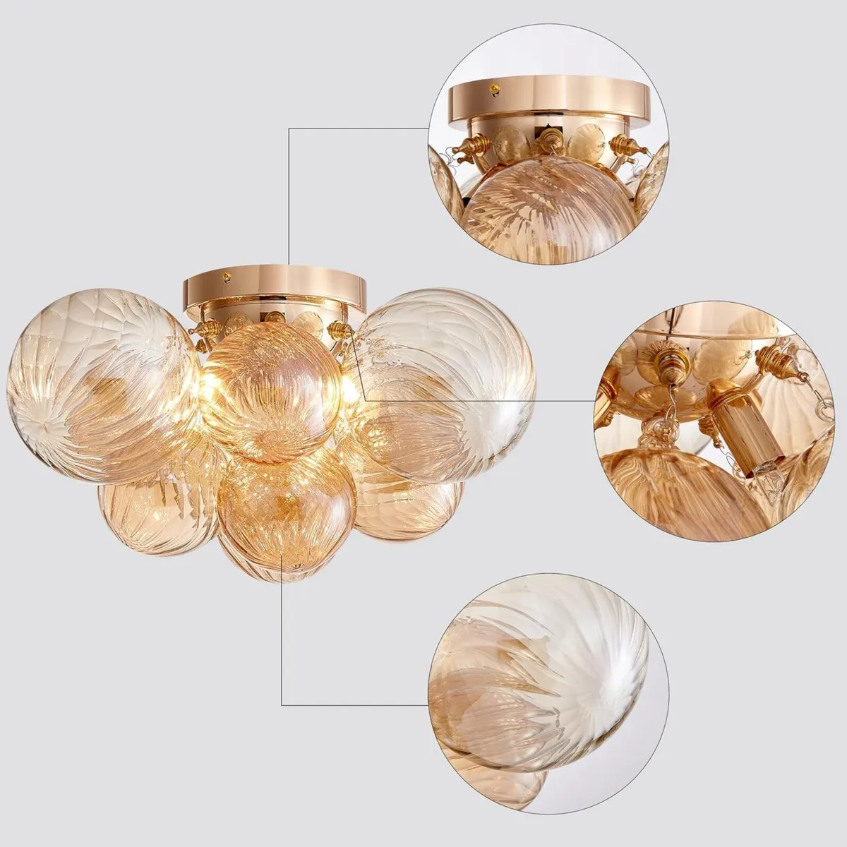 Modern Bubble Glass Ceiling Chandelier 4-Light - Image 2