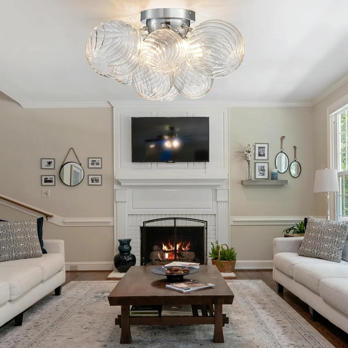 Modern Bubble Glass Ceiling Light Fixture 4-Light - Image 4