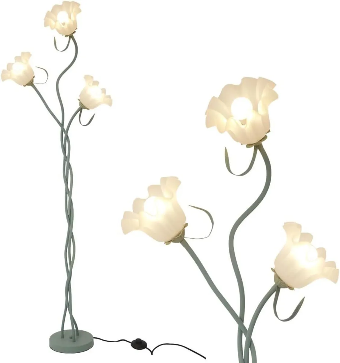 Green Flower Floor Lamp for Living Room 3 Light - Image 1