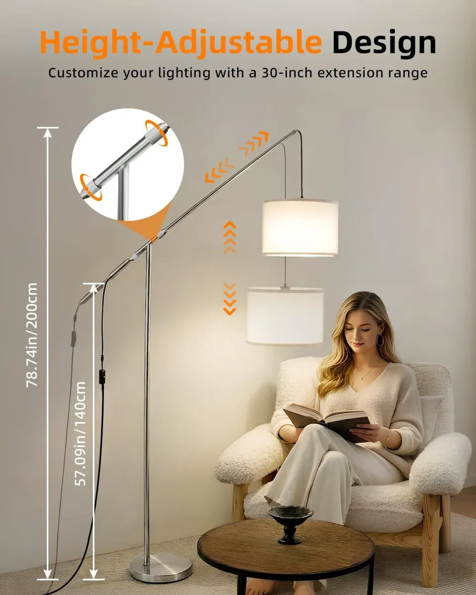 Floor Lamp 79 Modern Arc Standing Lamps with - Image 2