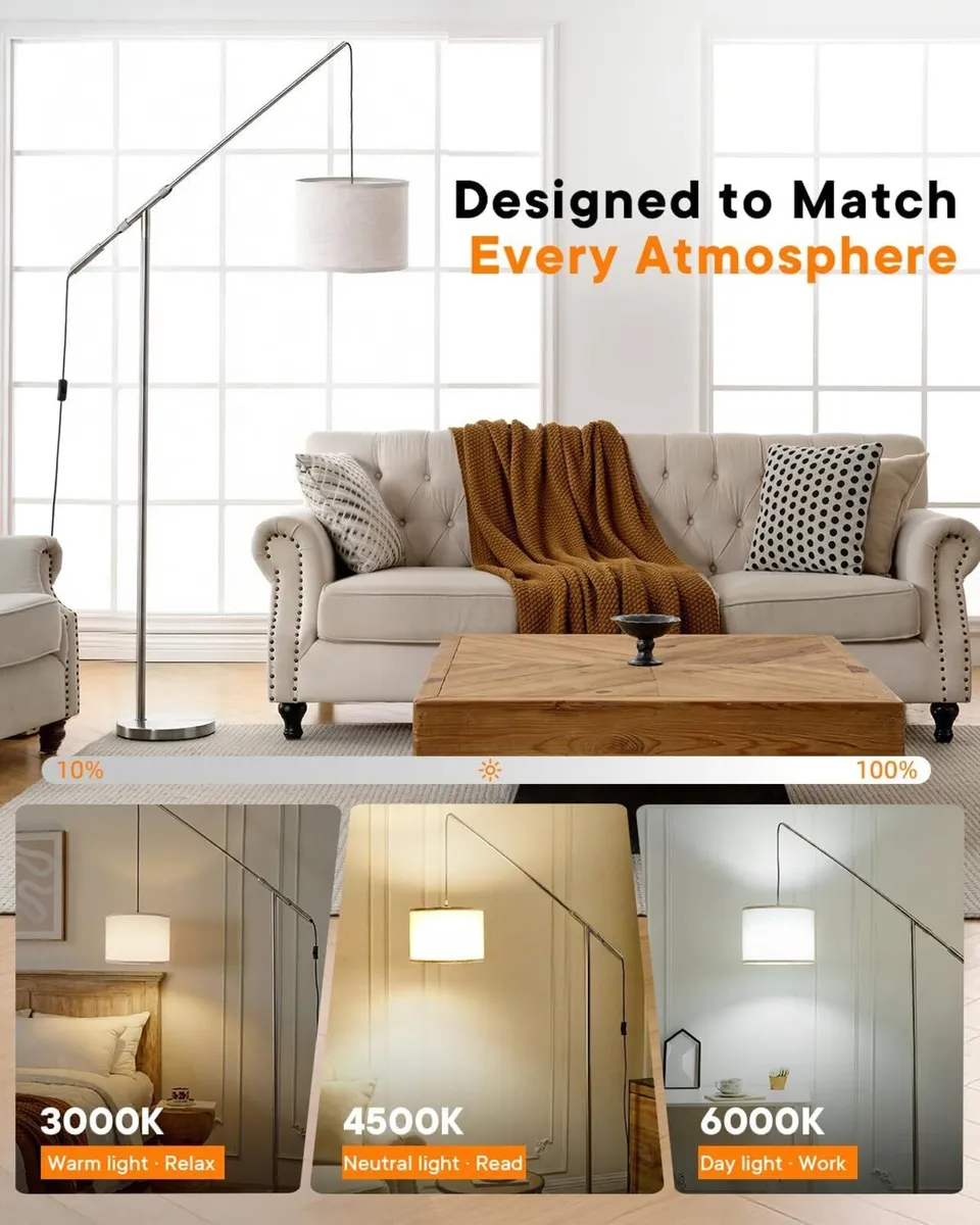 Floor Lamp 79 Modern Arc Standing Lamps with - Image 3