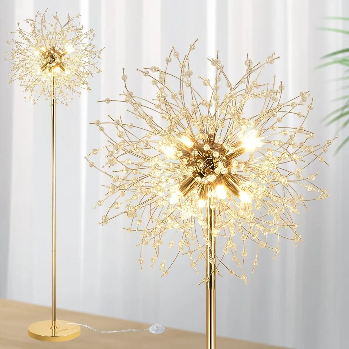 Modern Floor Lamp Golden Fireworks Crystal Lamps - Image 1
