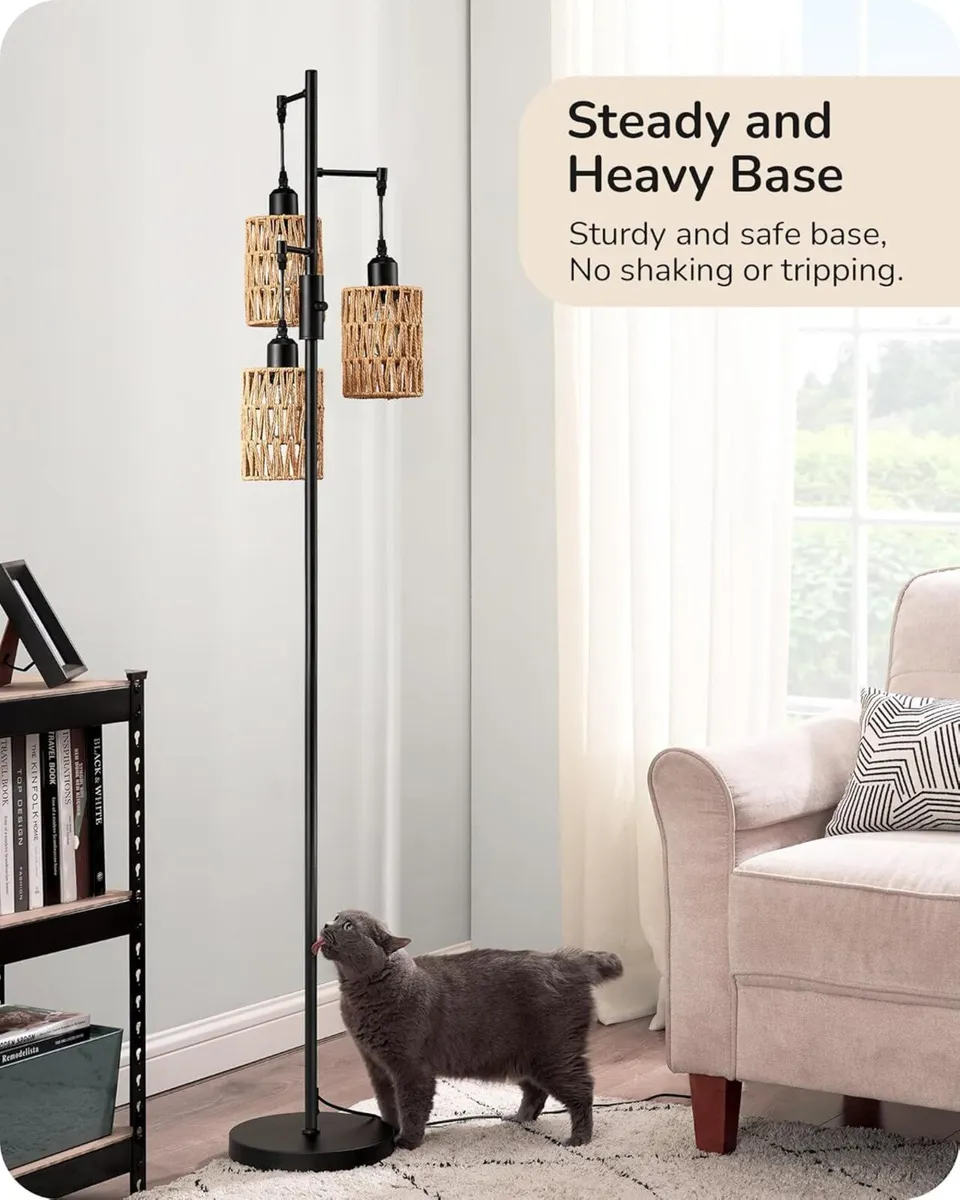 Industrial Floor Lamp Boho Dimmable Standing with - Image 4
