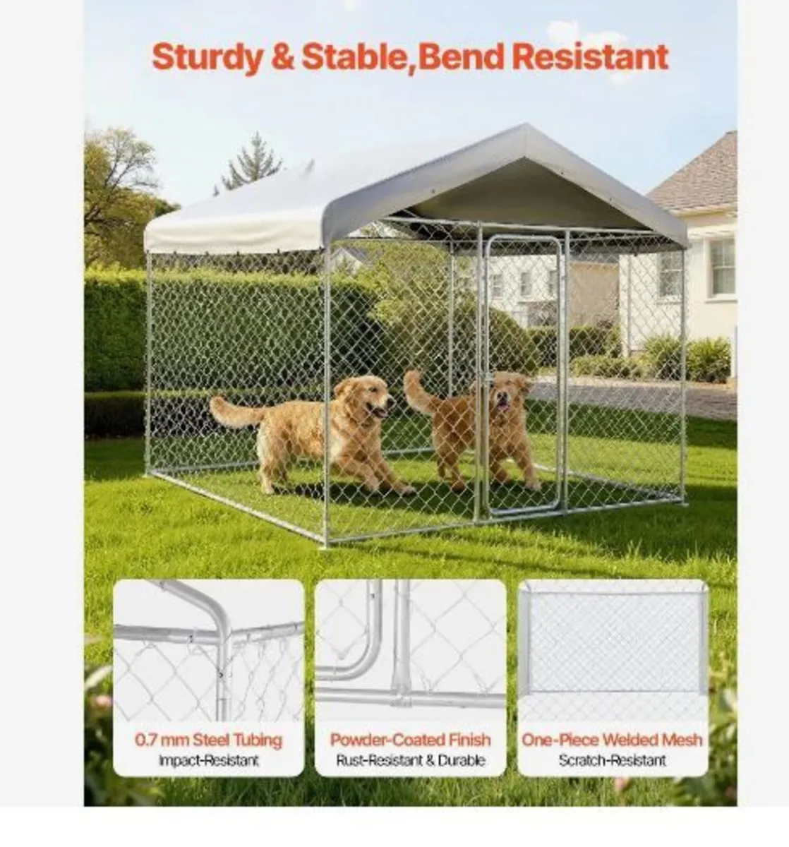 Outdoor Dog Kennel, 2.3 x 2.3 x 2.15 m - Image 2