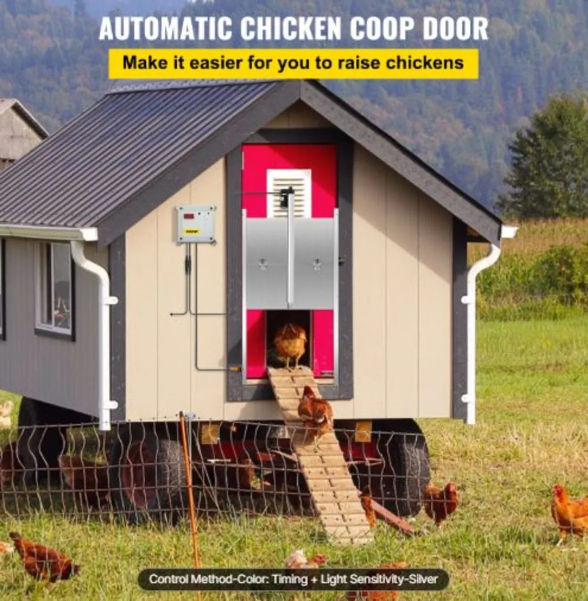 Automatic Chicken Coop Door,Timer and Light Sensor - Image 2