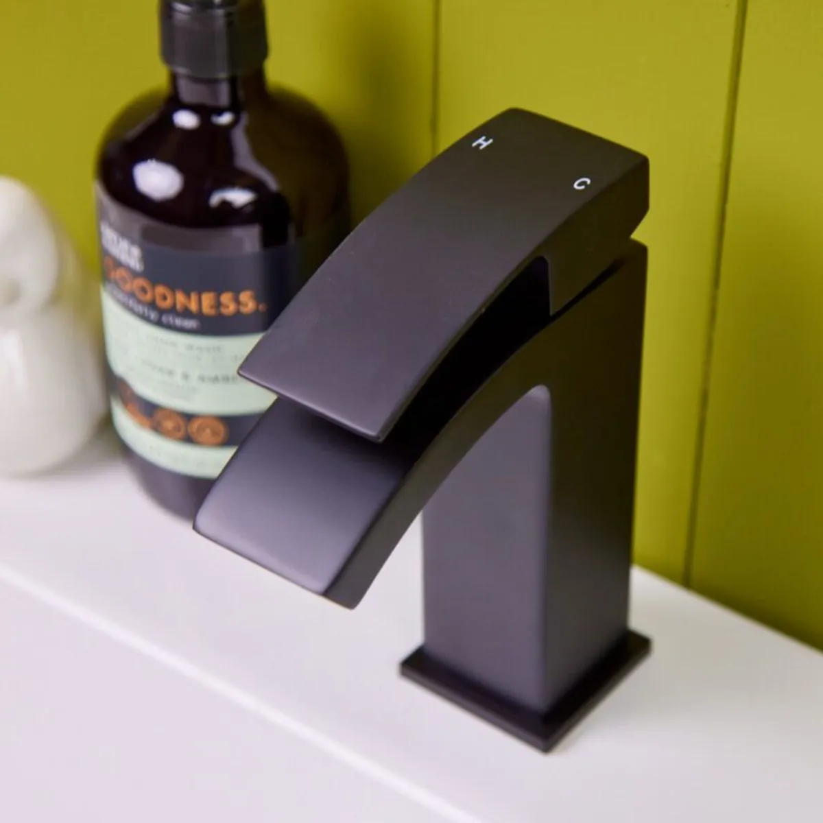 Waterfall Bathroom Basin Tap | Matt Black - Image 2