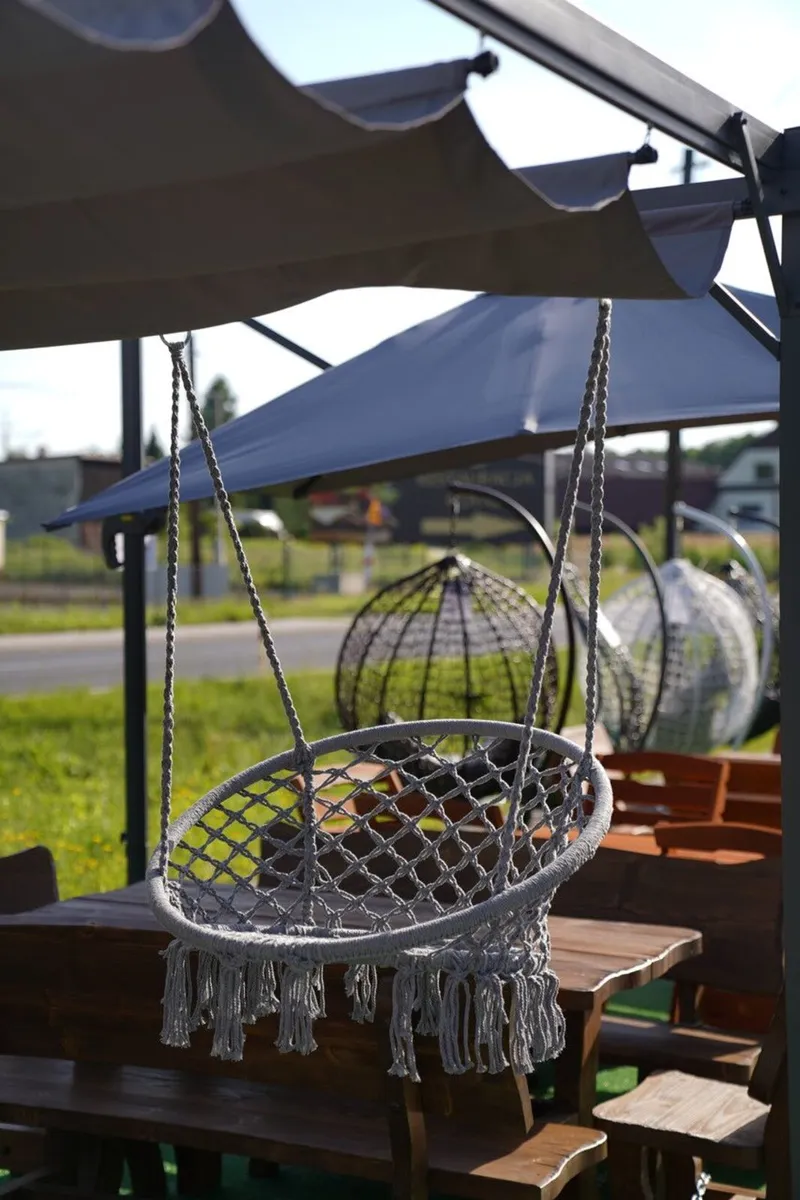 Hanging Chair – Cotton Rope Swing “Stork’s Nest” - Image 1
