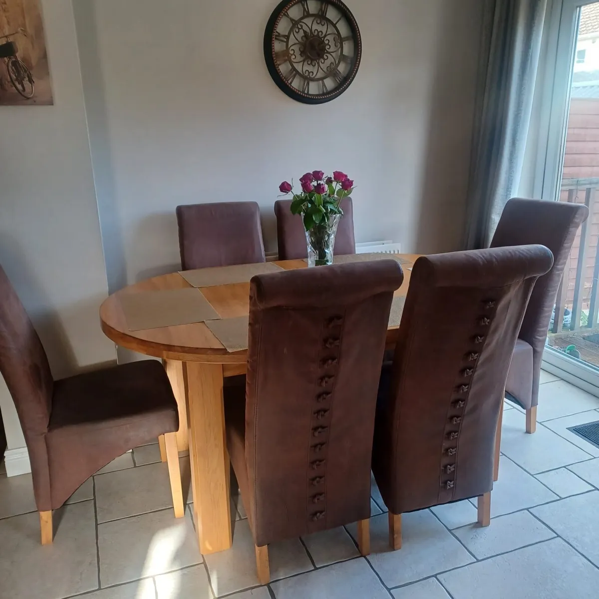 Dining table & 6 chairs - solid wood - Image 2