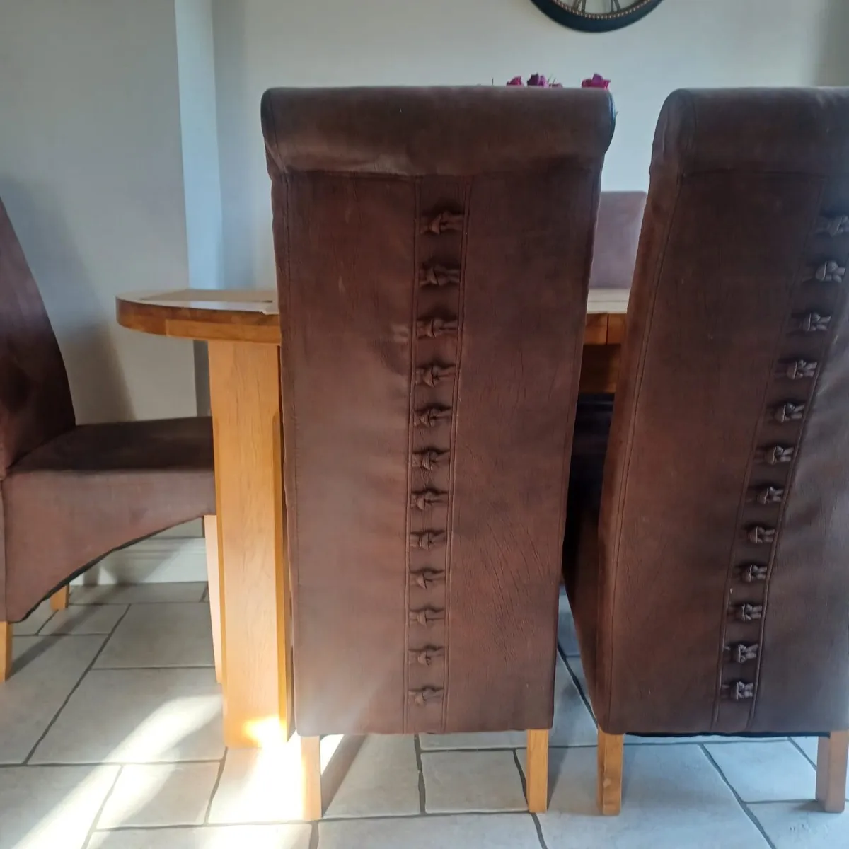 Dining table & 6 chairs - solid wood - Image 3