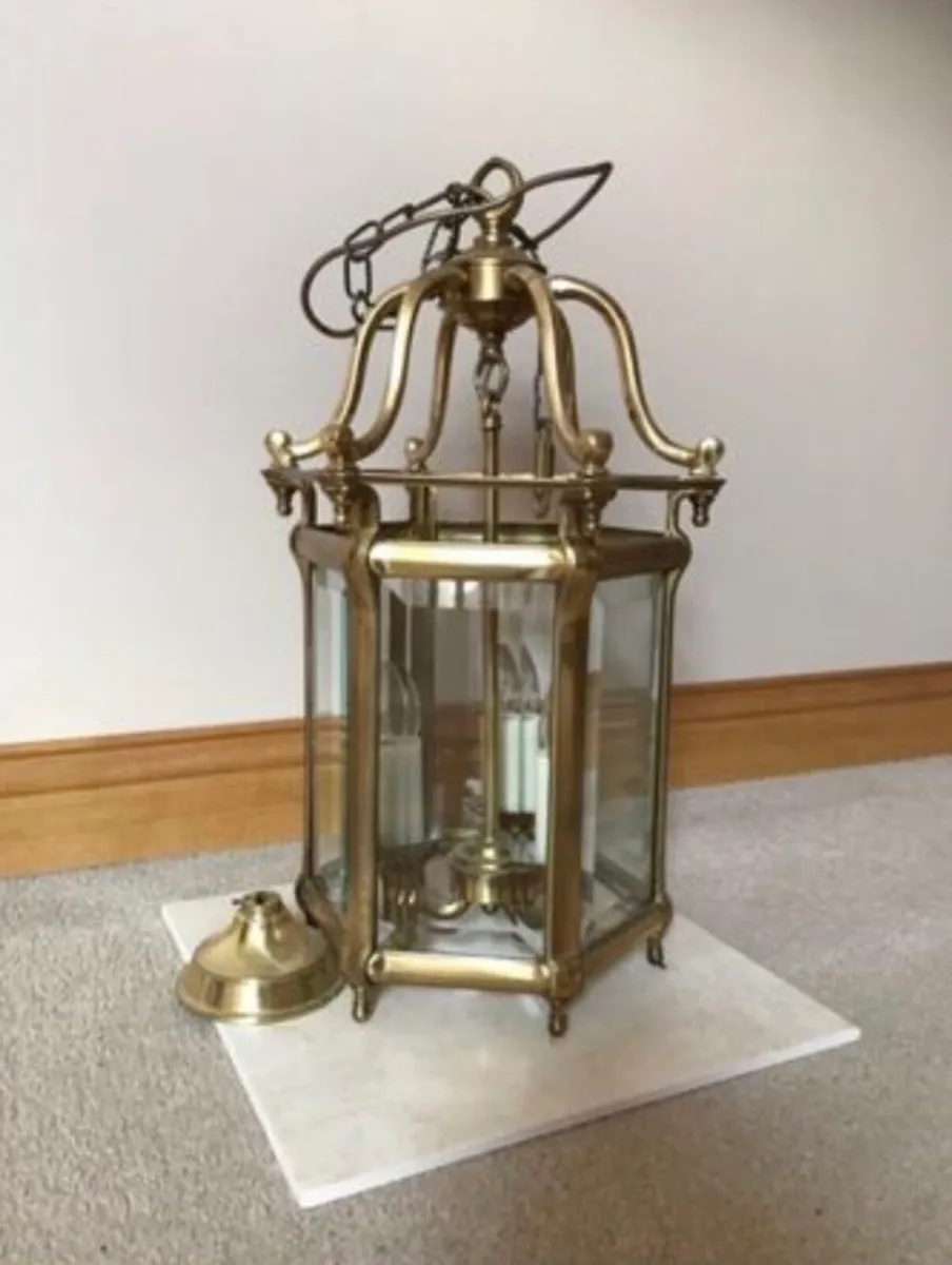 Antique brass lantern - Image 1
