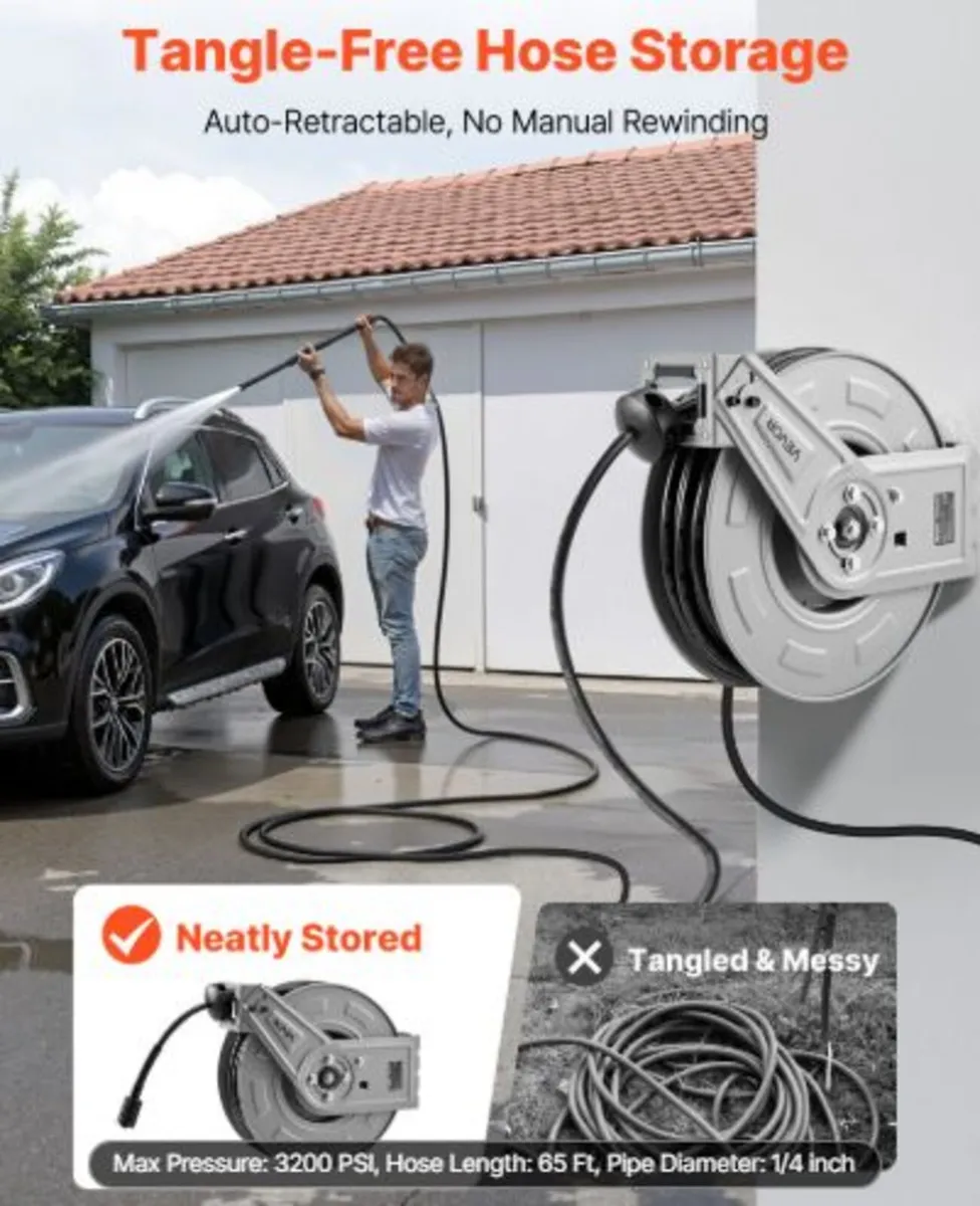 Pressure Washer Hose Reel, 19.8 m x 6.4 mm - Image 2