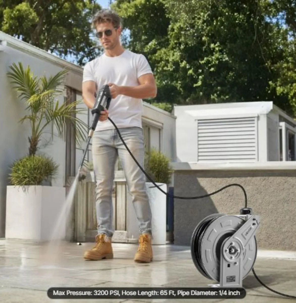 Pressure Washer Hose Reel, 19.8 m x 6.4 mm - Image 4