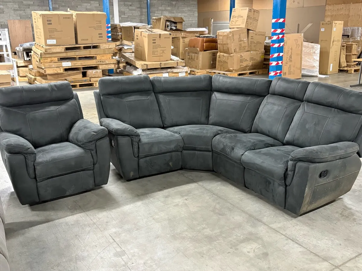 Lugo 3 2 1 Seater Sofa Electric Recliner Dark Grey - Image 3