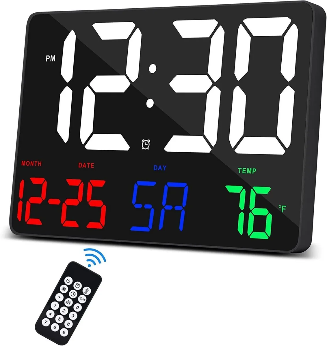 Digital LED Clock Large Display Calendar Alarm - Image 1