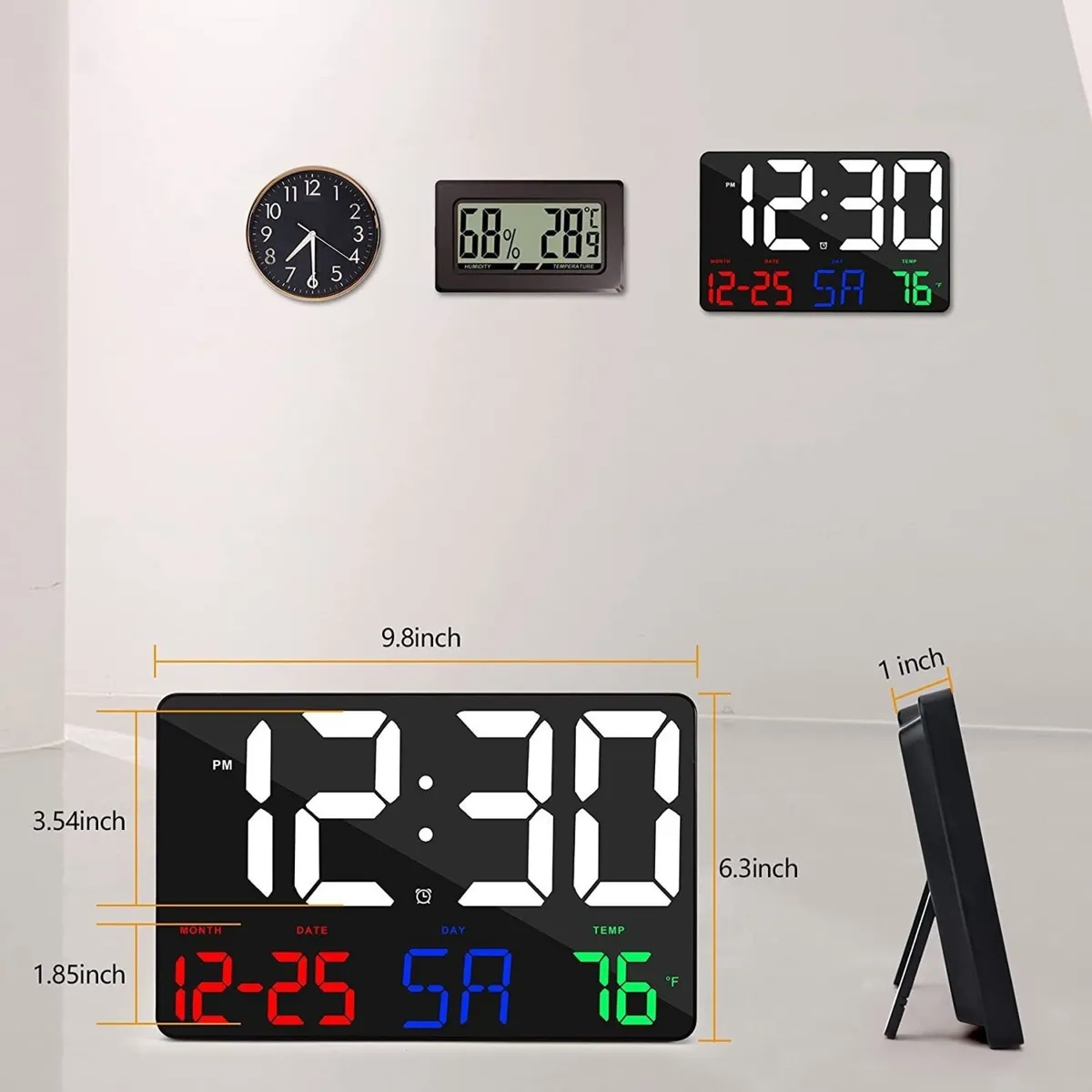 Digital LED Clock Large Display Calendar Alarm - Image 3