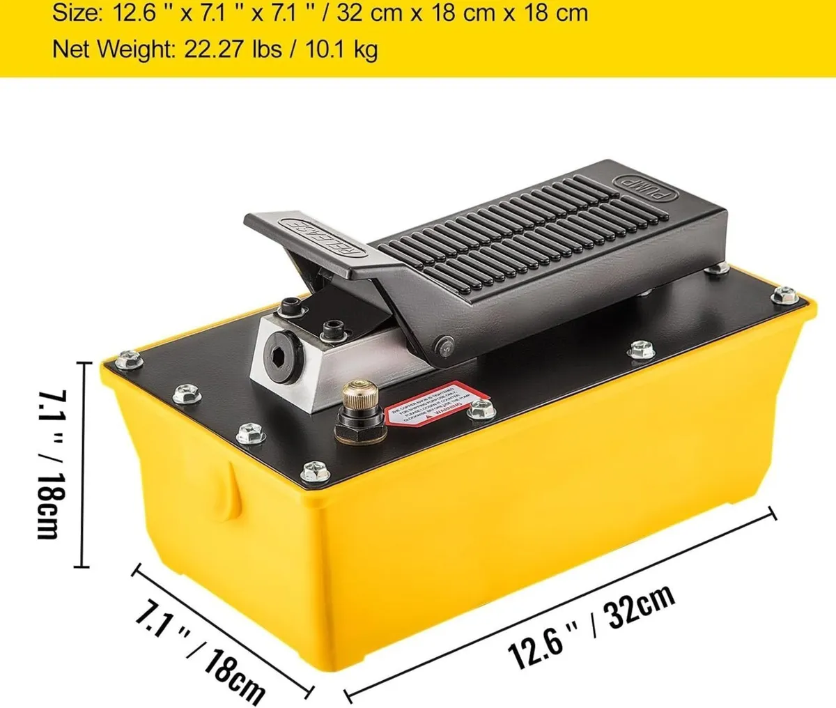 Air Hydraulic Foot Pump 10000PSI 2.3L Pressure - Image 1