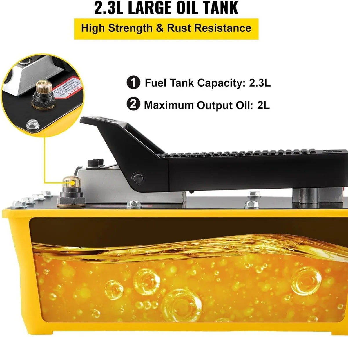 Air Hydraulic Foot Pump 10000PSI 2.3L Pressure - Image 2