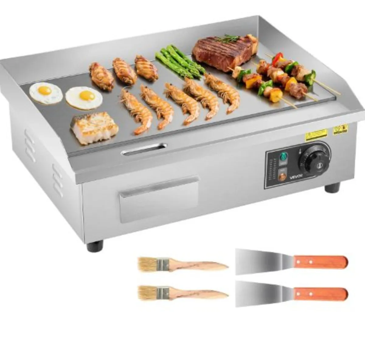 Commercial Electric Griddle, 535 x 300 mm, 3200W, - Image 1