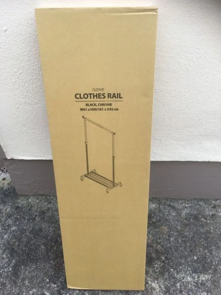 BRAND NEW IN BOX Chrome Plated Clothes Rail - Image 2